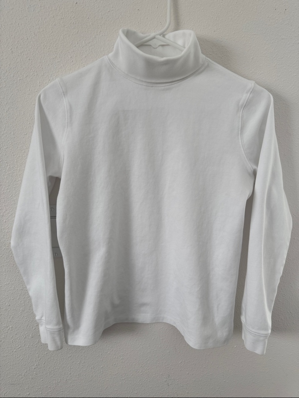 L.L. Bean White Cotton Turtleneck Top